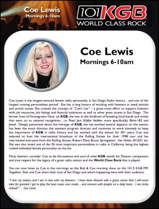 Coe Lewis Mornings 6-10am