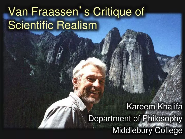 van fraassen s critique of scientific realism