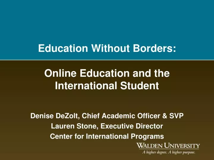 education without borders online education and the international student
