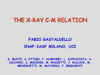 THE X-RAY C-M RELATION
