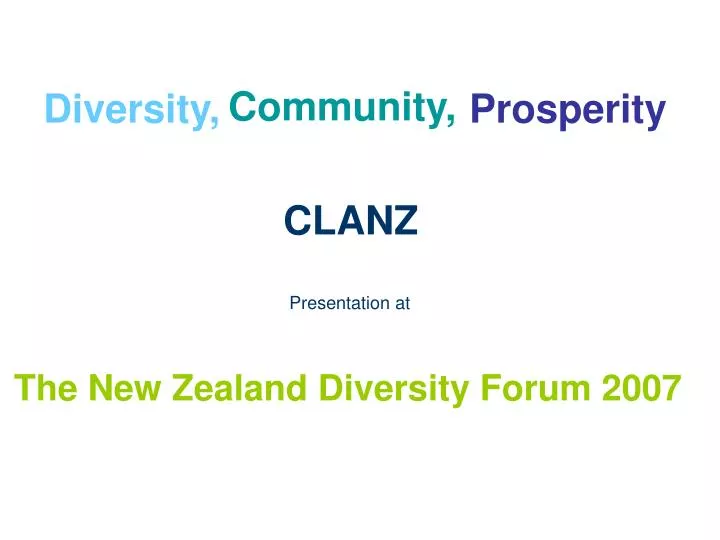 the new zealand diversity forum 2007