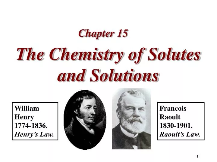 the chemistry of solutes and solutions