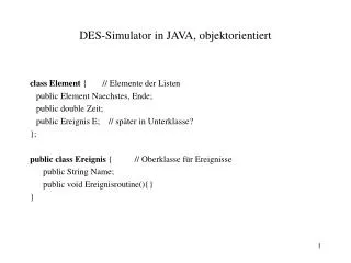 des simulator in java objektorientiert