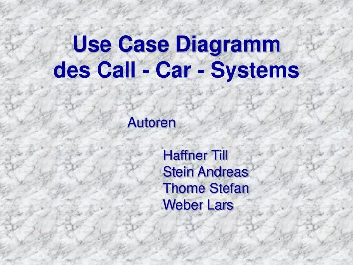use case diagramm des call car systems
