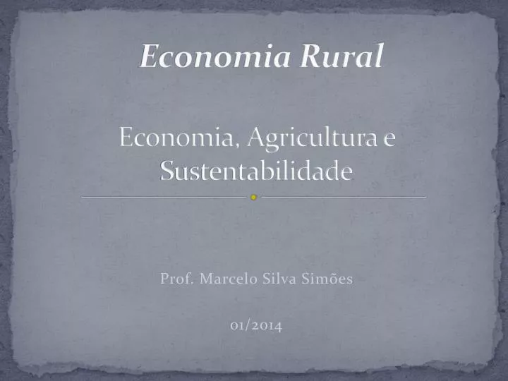 economia agricultura e sustentabilidade