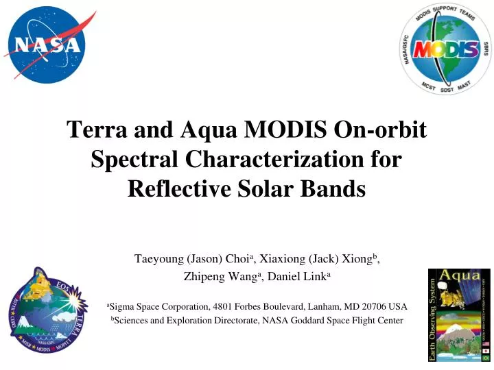 terra and aqua modis on orbit spectral characterization for reflective solar bands