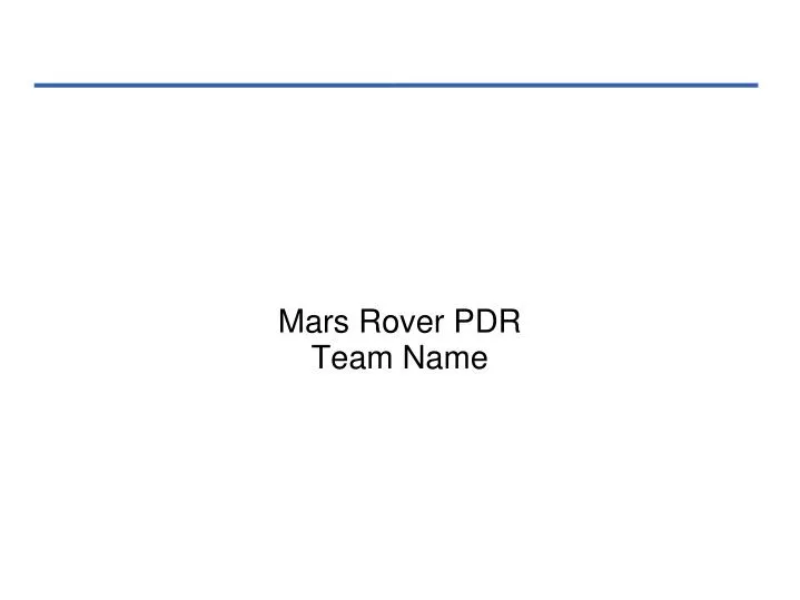 mars rover pdr team name