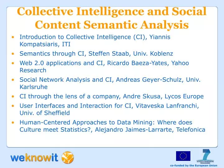 collective intelligence and social content semantic analysis