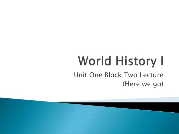 world history i