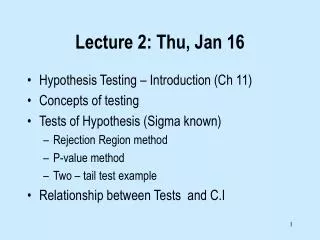 Lecture 2: Thu, Jan 16