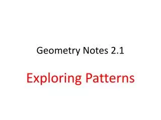 Geometry Notes 2.1