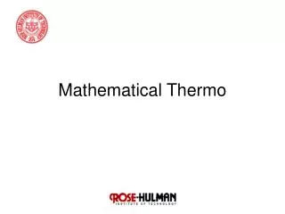 Mathematical Thermo