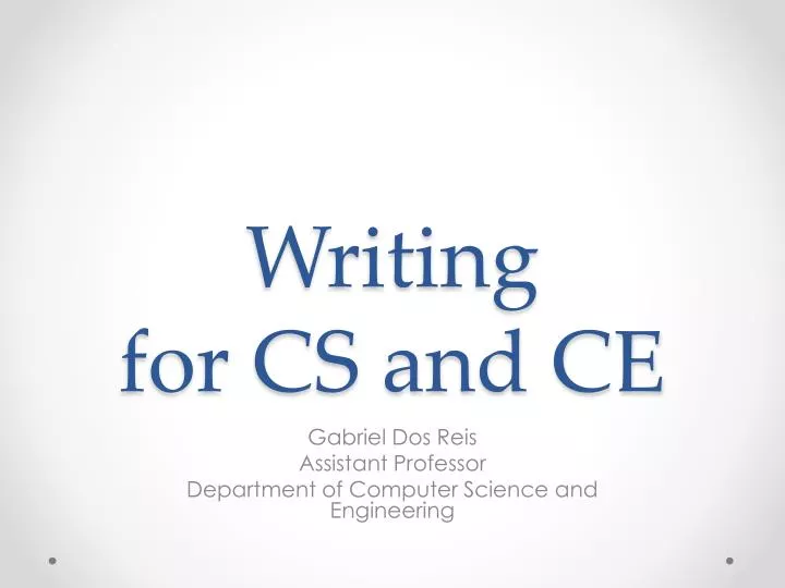 writing for cs and ce