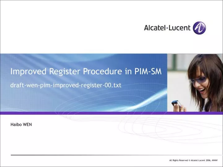improved register procedure in pim sm draft wen pim improved register 00 txt
