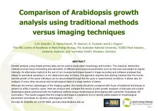 Comparison of Arabidopsis growth analysis using traditional methods versus imaging techniques