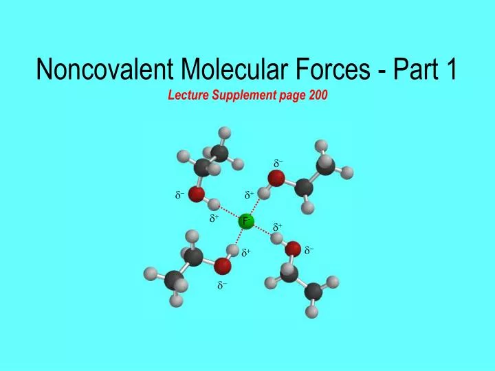 noncovalent molecular forces part 1 lecture supplement page 200