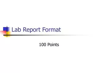 Lab Report Format