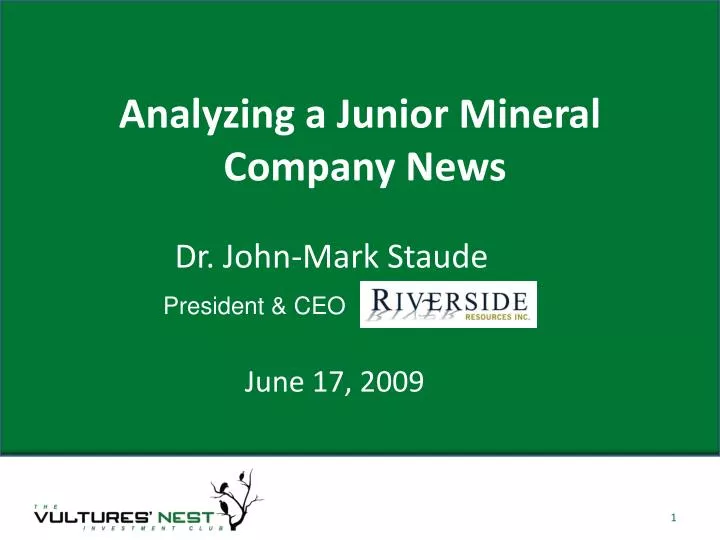 analyzing a junior mineral company news