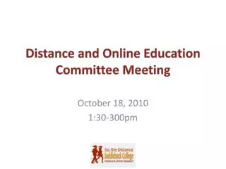 Distance and Online Education Committee Meeting