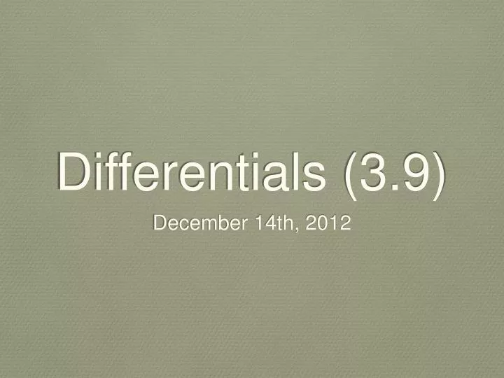 differentials 3 9