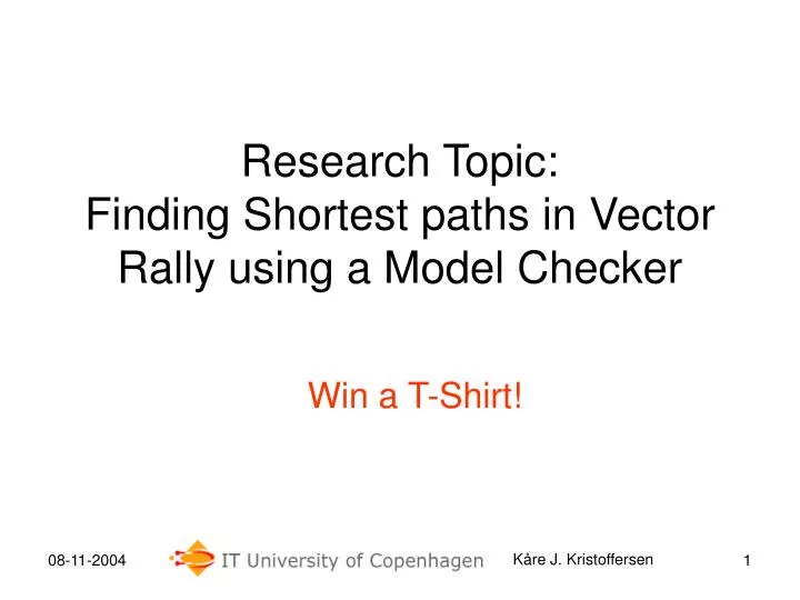 research topic finding shortest paths in vector rally using a model checker