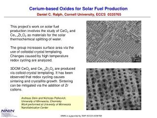 Cerium-based Oxides for Solar Fuel Production