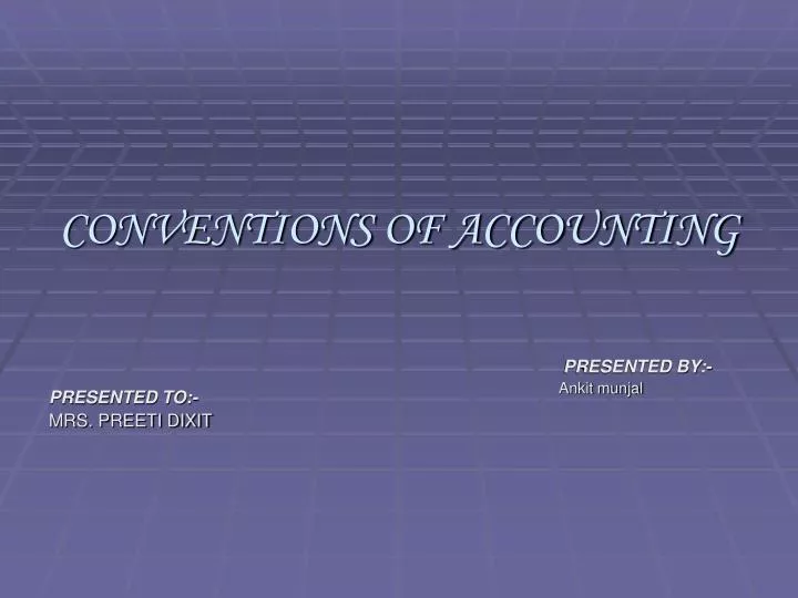 conventions of accounting