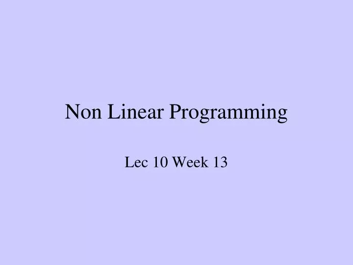 non linear programming