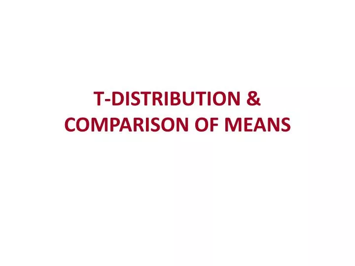 t distribution comparison of means
