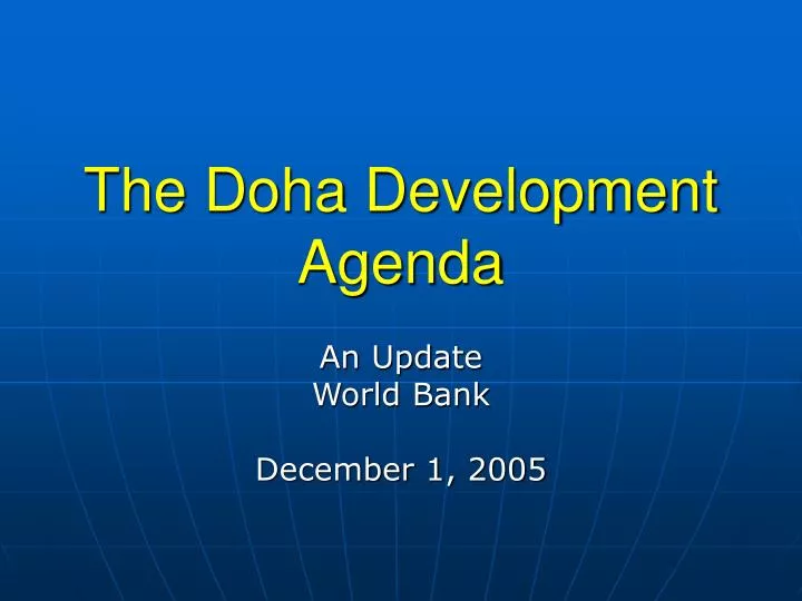 the doha development agenda