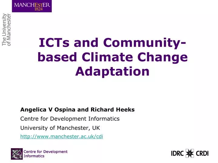 icts and community based climate change adaptation