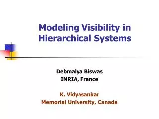 Modeling Visibility in Hierarchical Systems