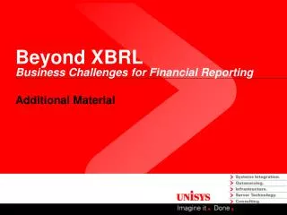 Beyond XBRL Business Challenges for Financial Reporting