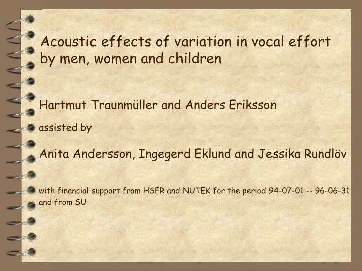 acoustic effects of variation in vocal effort by men women and children