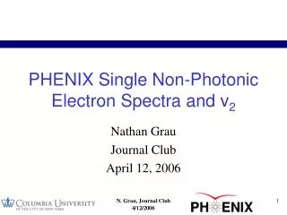 PHENIX Single Non-Photonic Electron Spectra and v 2