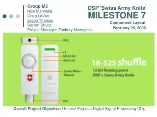 Group M3 Nick Marwaha Craig LeVan Jacob Thomas Darren Shultz Project Manager: Zachary Menegakis