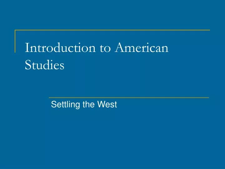 introduction to american studies