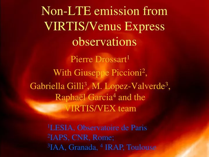 non lte emission from virtis venus express observations