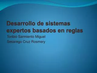 desarrollo de sistemas expertos basados en reglas