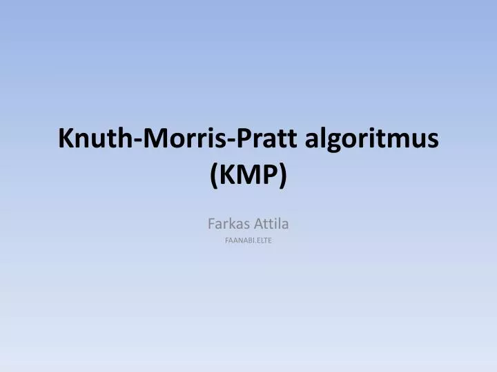 knuth morris pratt algoritmus kmp