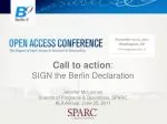 Call to action : SIGN the Berlin Declaration - slide 1