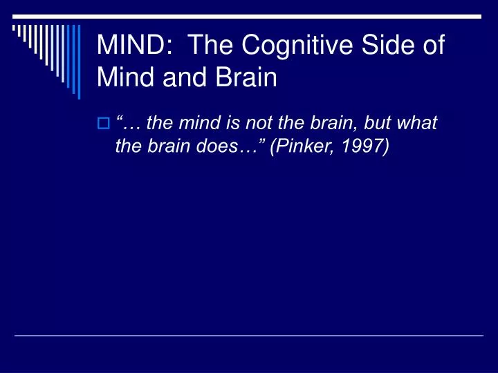 mind the cognitive side of mind and brain