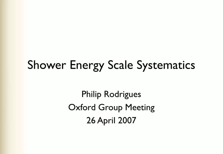 shower energy scale systematics