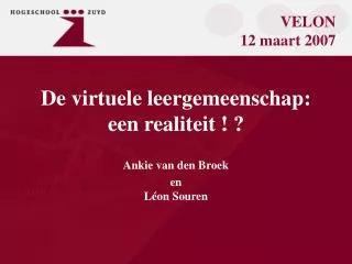 de virtuele leergemeenschap een realiteit