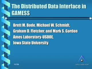 The Distributed Data Interface in GAMESS