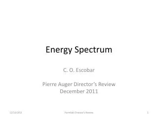 Energy Spectrum
