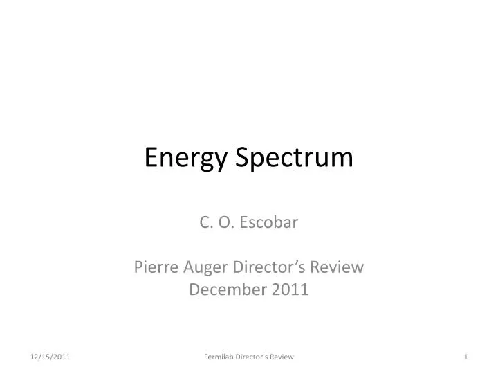 energy spectrum