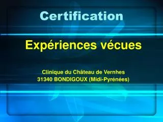 certification
