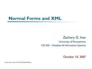 Normal Forms and XML