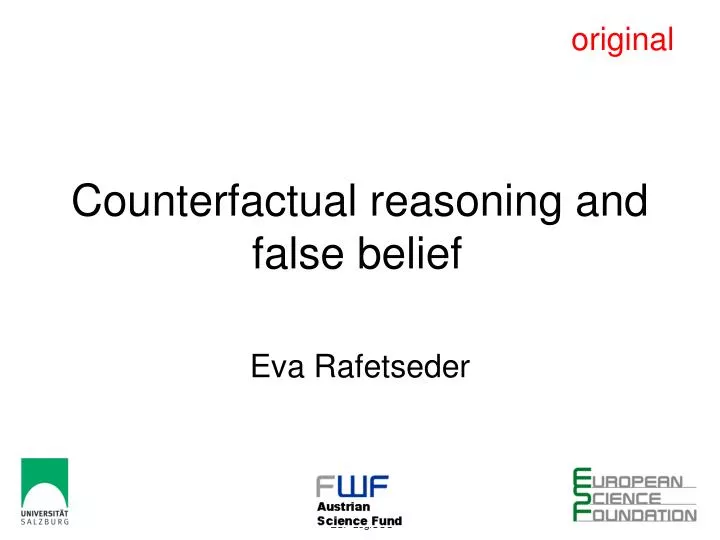 counterfactual reasoning and false belief